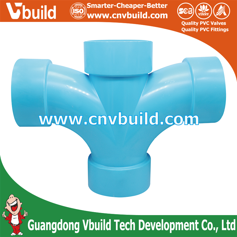 DF07： PVC Cross TY -DR B  (THAI Standard Drainage Fittings)