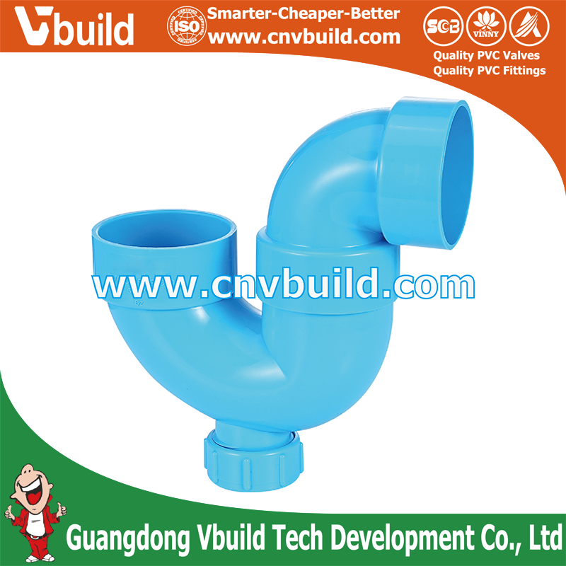 DF14：PVC P-Trap(C/O)-B  (THAI Standard Drainage Fittings)
