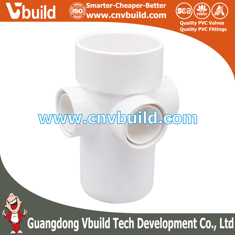 DW06：Reducing 5 Way 90° Side Tee-DR (PVC ASTM DWV FITTINGS)