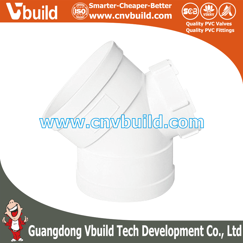 PS07：ELBOW 45°-TRAP(C/O)-DR  (PVC DIN DRAINAGE FITTINGS)