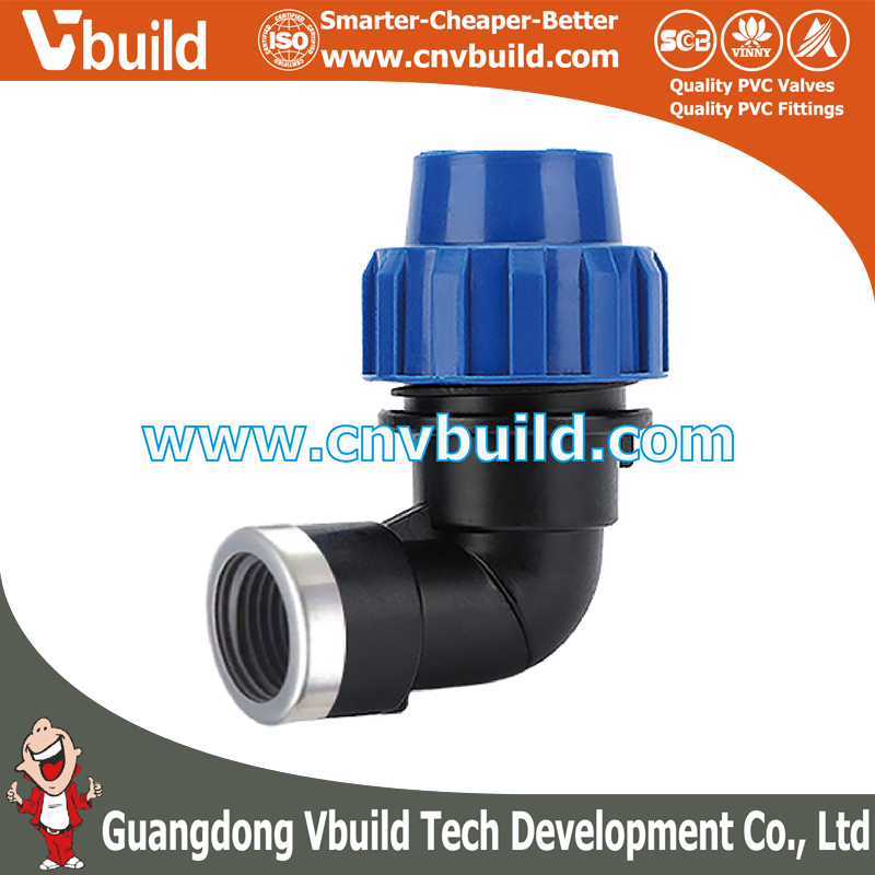 PP07: FEMALE ELBOW 90°（DIN PP COMPRESSION FITTINGS）