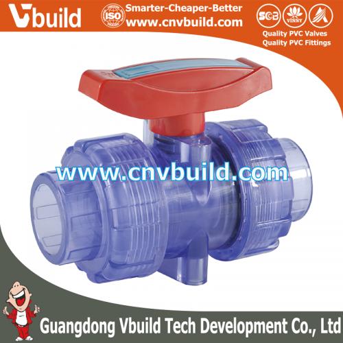 VD02B: TRUE UNION BALL VALVE  (DIN UPVC TRANSPARENT PIPES & FITTINGS)