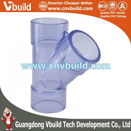 CFT07: WYE TEE  (DIN UPVC TRANSPARENT PIPES & FITTINGS)