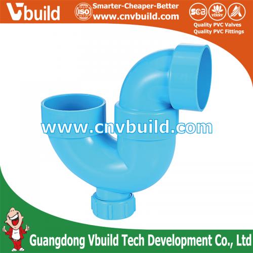 DF14：PVC P-Trap(C/O)-B  (THAI Standard Drainage Fittings)