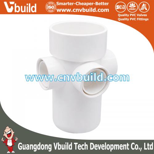 DW06：Reducing 5 Way 90° Side Tee-DR (PVC ASTM DWV FITTINGS)