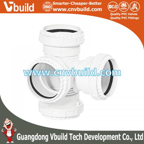XY12：4-Way Side Tee (PVC MUTE DRAINAGE FITTINGS)
