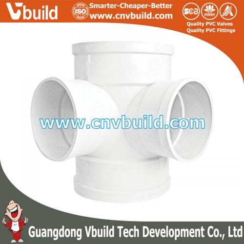 PS17：4 WAY 90° SIDE TEE-DR  (PVC DIN DRAINAGE FITTINGS)