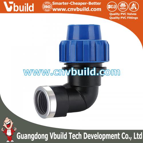 PP07: FEMALE ELBOW 90°（DIN PP COMPRESSION FITTINGS）