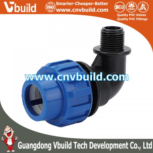 PP08: MALE ELBOW 90°（DIN PP COMPRESSION FITTINGS）