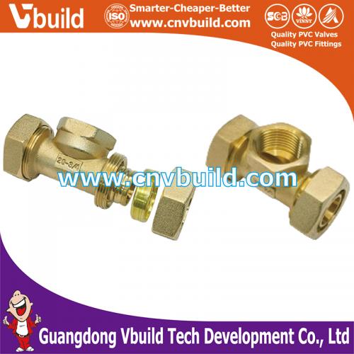 BBT31:  Brass Female Coupling Tee